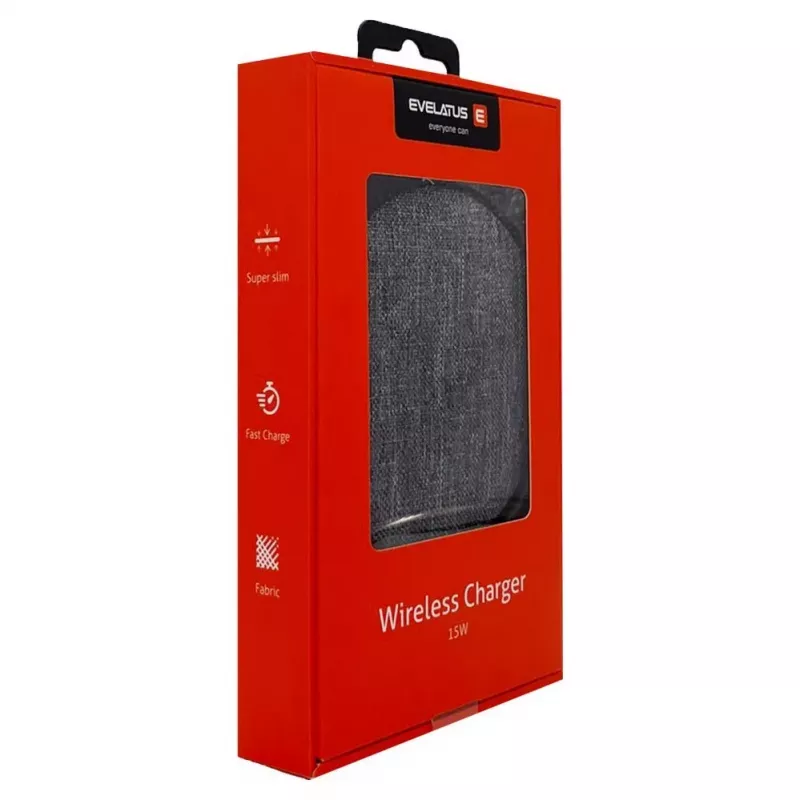 Evelatus caricatore wireless da scrivania EWC04 Fabric - pad di ricarica Qi 10W