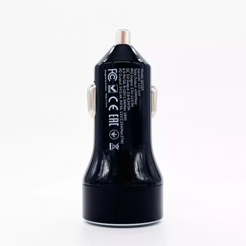 Evelatus Caricabatterie auto rapido QCC03 nero