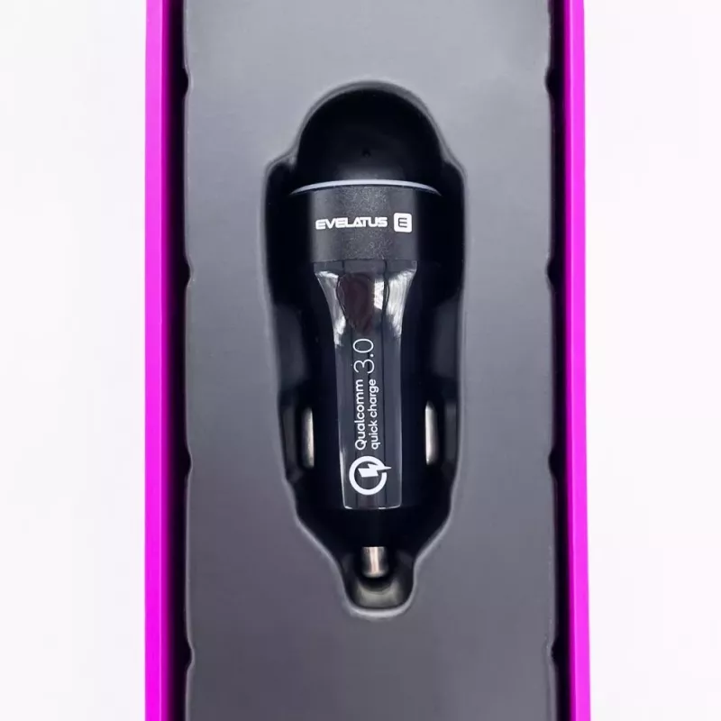 Evelatus Caricabatterie auto rapido QCC03 nero
