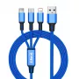iLike Cavo di ricarica 3 in 1 CCI02 blu