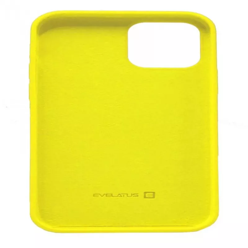 Evelatus Custodia in silicone Premium Soft Touch per Apple iPhone 12/12 Pro giallo limone