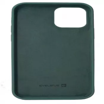 Evelatus Custodia in silicone Premium Soft Touch per Apple iPhone 12/12 Pro verde pino