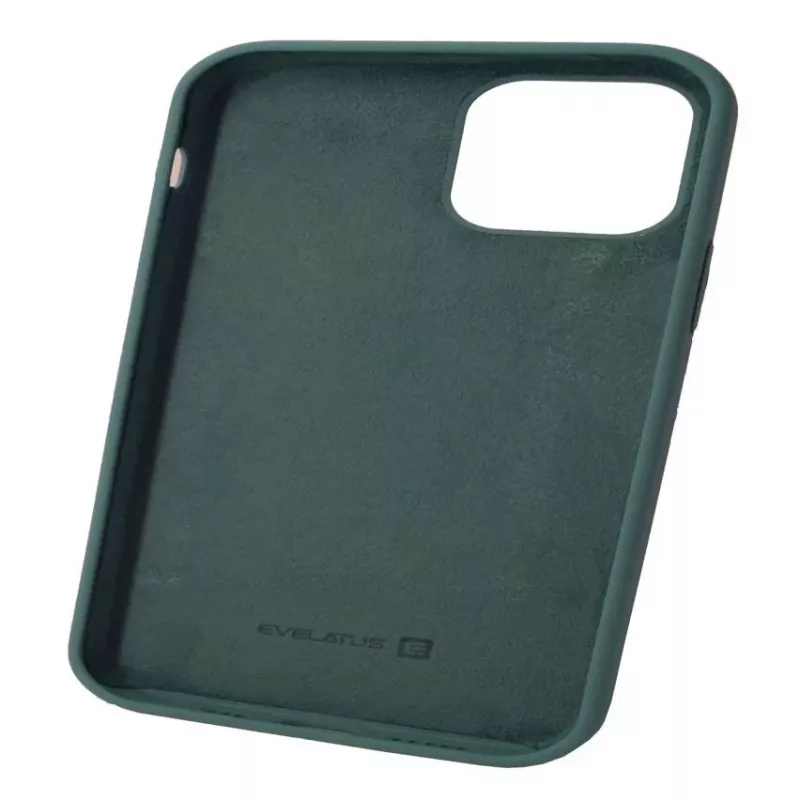 Evelatus Custodia in silicone Premium Soft Touch per Apple iPhone 12/12 Pro verde pino