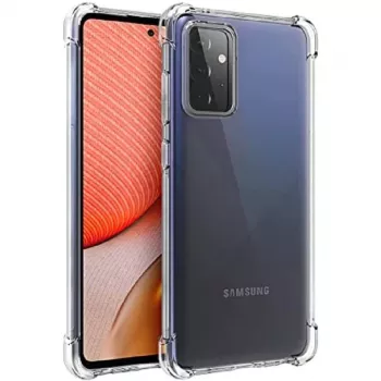 Evelatus Samsung Galaxy A72 custodia in silicone militare shockproof TPU trasparente