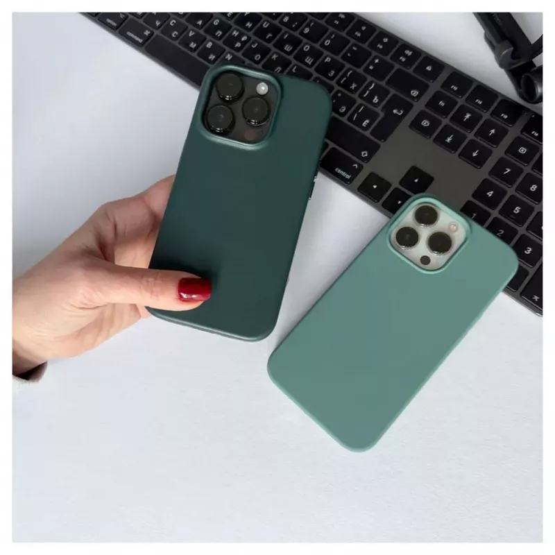 Evelatus Apple iPhone 14 Pro Cover in Pelle Genuina compatibile MagSafe Verde Scuro