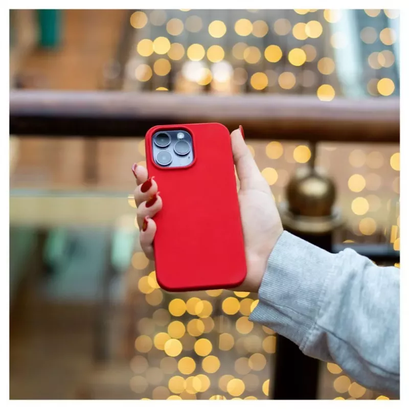 Evelatus Apple iPhone 14 Pro Max Custodia in silicone Premium MagSafe Soft Touch rosso scuro