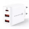 Evelatus ETC06 Caricabatterie da viaggio EU a parete 3 porte 32W USB-C / USB-A2 bianco