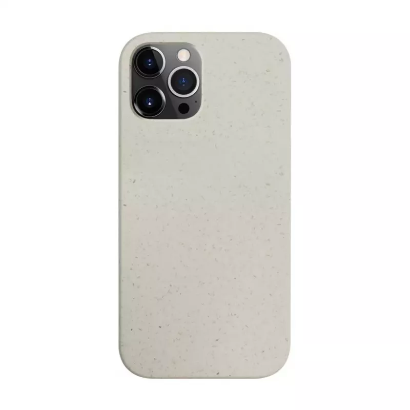 iLike Apple iPhone 12 Pro Max Cover in silicone Eco Print Design bianca