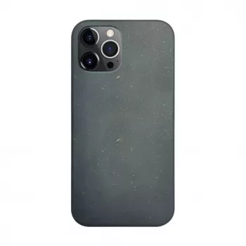 iLike Apple iPhone 12 Pro Max Cover in silicone e plastica Eco Print Design nera