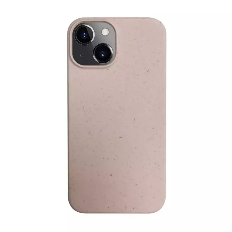 iLike Apple iPhone 14 Cover in silicone e plastica Eco Print Design beige