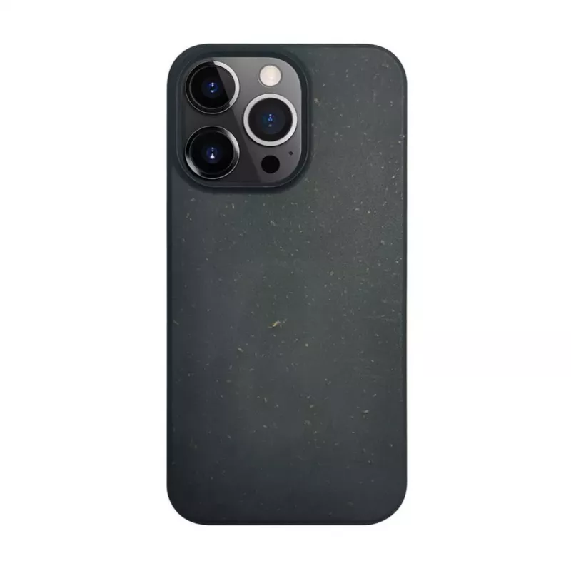 iLike Apple iPhone 14 Pro Max Cover in silicone e plastica Eco Print Design nera