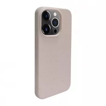 iLike Apple iPhone 14 Pro Max Cover in silicone e plastica Eco Print Design beige