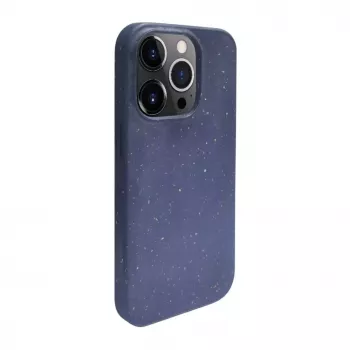 iLike Apple iPhone 14 Pro Cover in silicone e plastica Eco Print Design blu