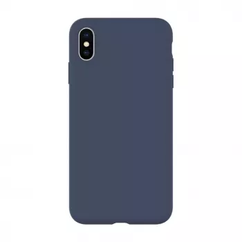 Evelatus Cover in Silicone Premium Soft Touch per Apple iPhone Xs Max Blu Notte