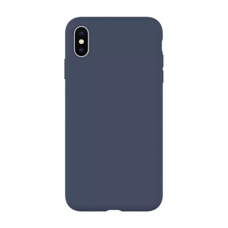 Evelatus Cover in Silicone Premium Soft Touch per Apple iPhone Xs Max Blu Notte