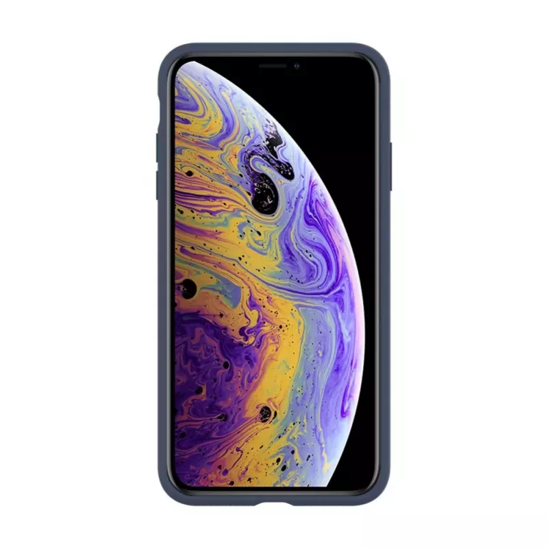 Evelatus Cover in Silicone Premium Soft Touch per Apple iPhone Xs Max Blu Notte