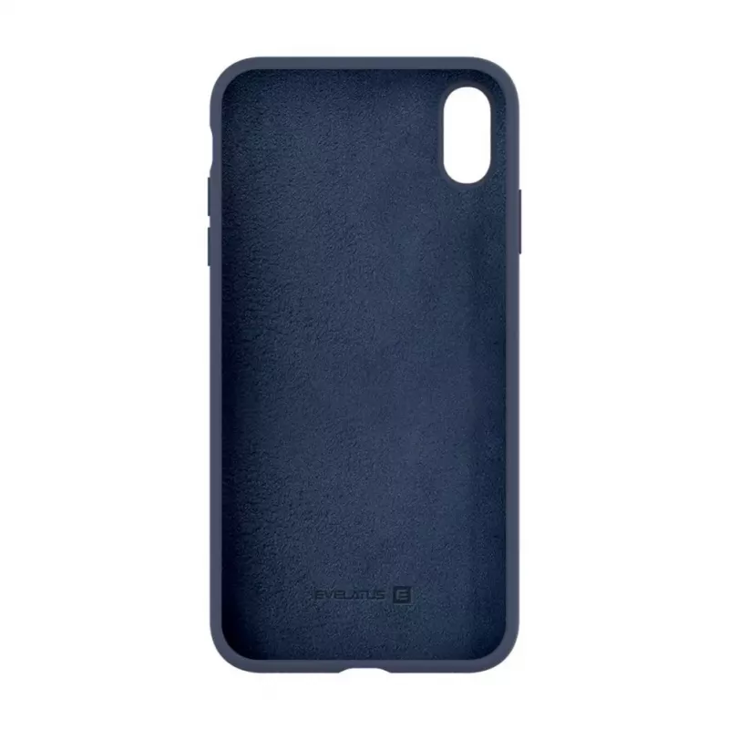 Evelatus Cover in Silicone Premium Soft Touch per Apple iPhone Xs Max Blu Notte