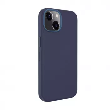 Evelatus Cover in Silicone Premium Soft Touch compatibile MagSafe per Apple iPhone 13 Blu