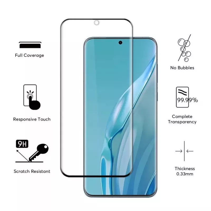 Evelatus Huawei P60 Pro vetro temperato 2.5D Full Cover Japan Glue Anti-Static
