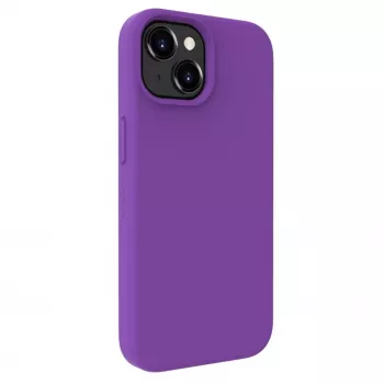 Evelatus Custodia in silicone Premium Soft Touch per Apple iPhone 15 viola scuro