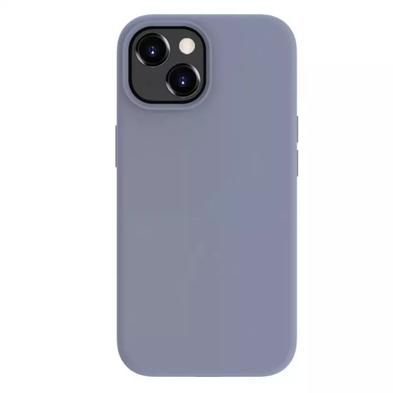 Evelatus Custodia in silicone Premium Soft Touch per Apple iPhone 15 grigio lavanda
