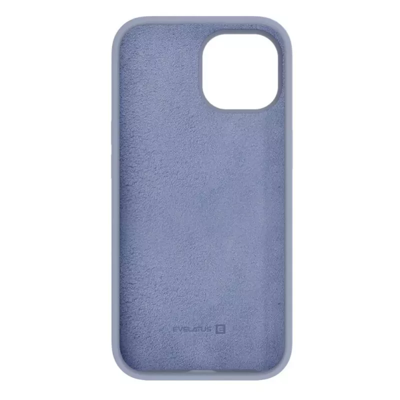 Evelatus Custodia in silicone Premium Soft Touch per Apple iPhone 15 grigio lavanda