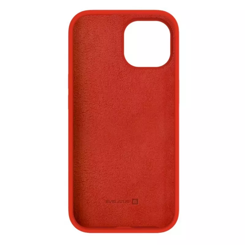 Evelatus Custodia in silicone Premium Soft Touch per Apple iPhone 15 rossa