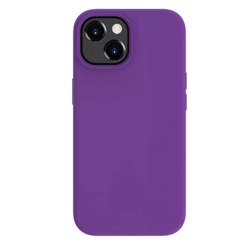 Evelatus Custodia in silicone Premium Soft Touch per Apple iPhone 15 Plus viola intenso
