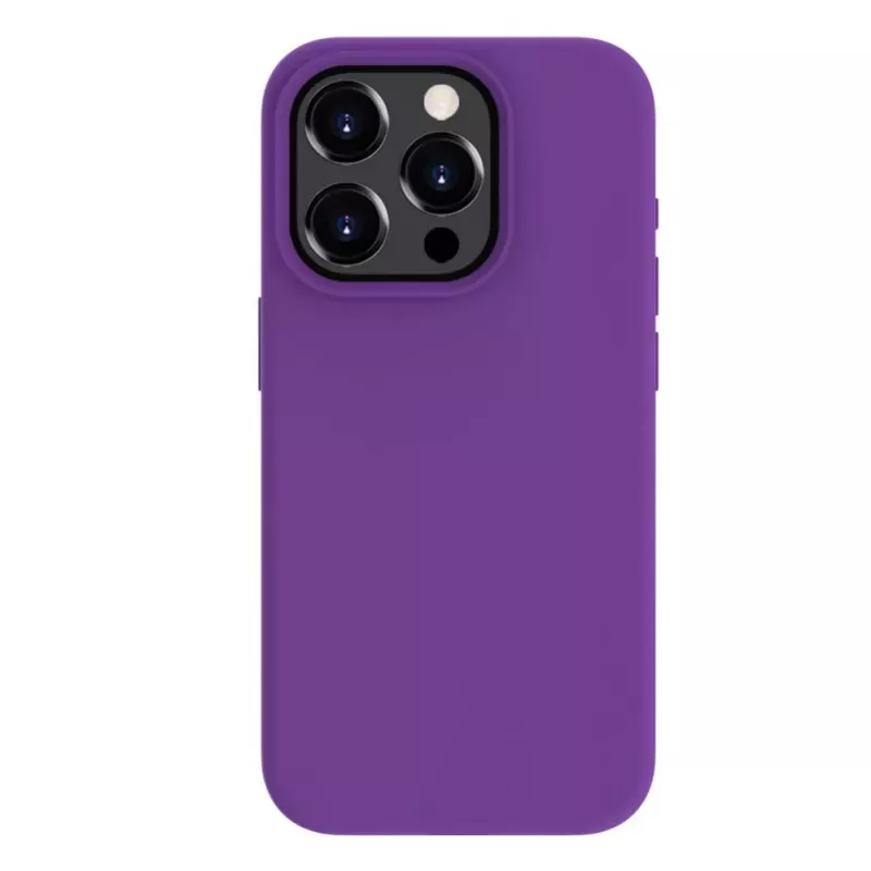 Evelatus Custodia in silicone Premium Soft Touch per Apple iPhone 15 Pro viola scuro