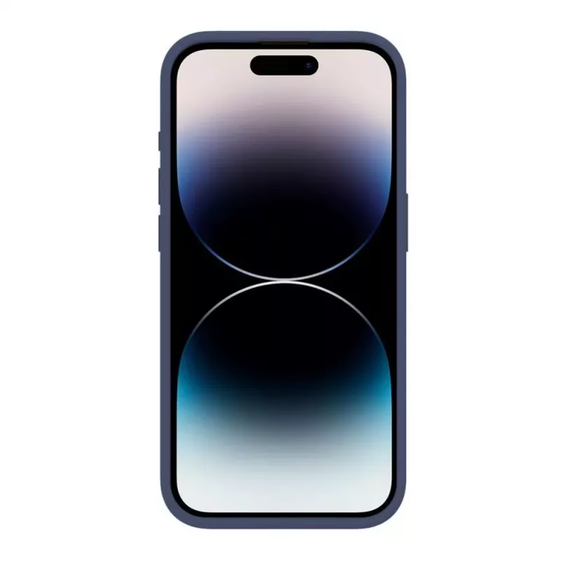 Evelatus Custodia in silicone Premium Soft Touch per Apple iPhone 15 Pro blu mezzanotte