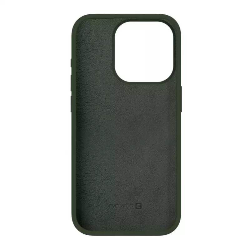 Evelatus Custodia in silicone Premium Soft Touch per Apple iPhone 15 Pro oliva scuro