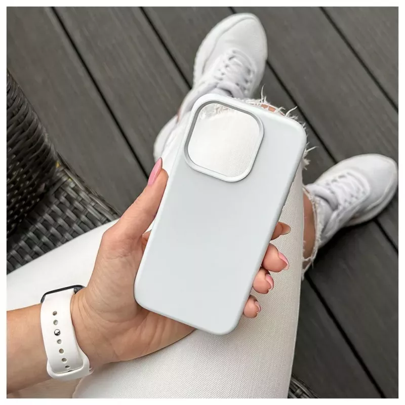 Evelatus Custodia in silicone Premium Soft Touch per Apple iPhone 15 Pro Max bianca