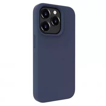 Evelatus Custodia in silicone Premium Soft Touch per Apple iPhone 15 Pro Max Midnight Blue