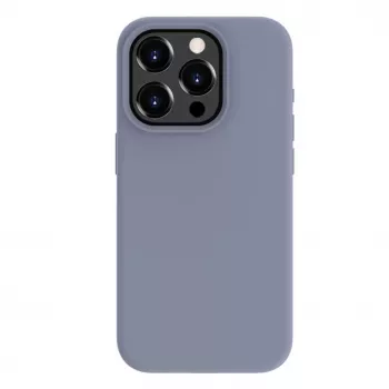 Evelatus Custodia in silicone Premium Soft Touch per Apple iPhone 15 Pro Max grigio lavanda