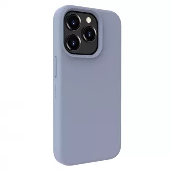 Evelatus Custodia in silicone Premium Soft Touch per Apple iPhone 15 Pro Max grigio lavanda
