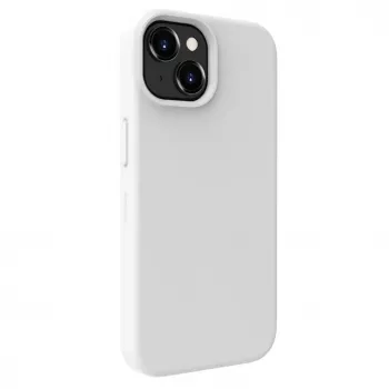 Evelatus Custodia in silicone Premium MagSafe Soft Touch per Apple iPhone 15 bianca