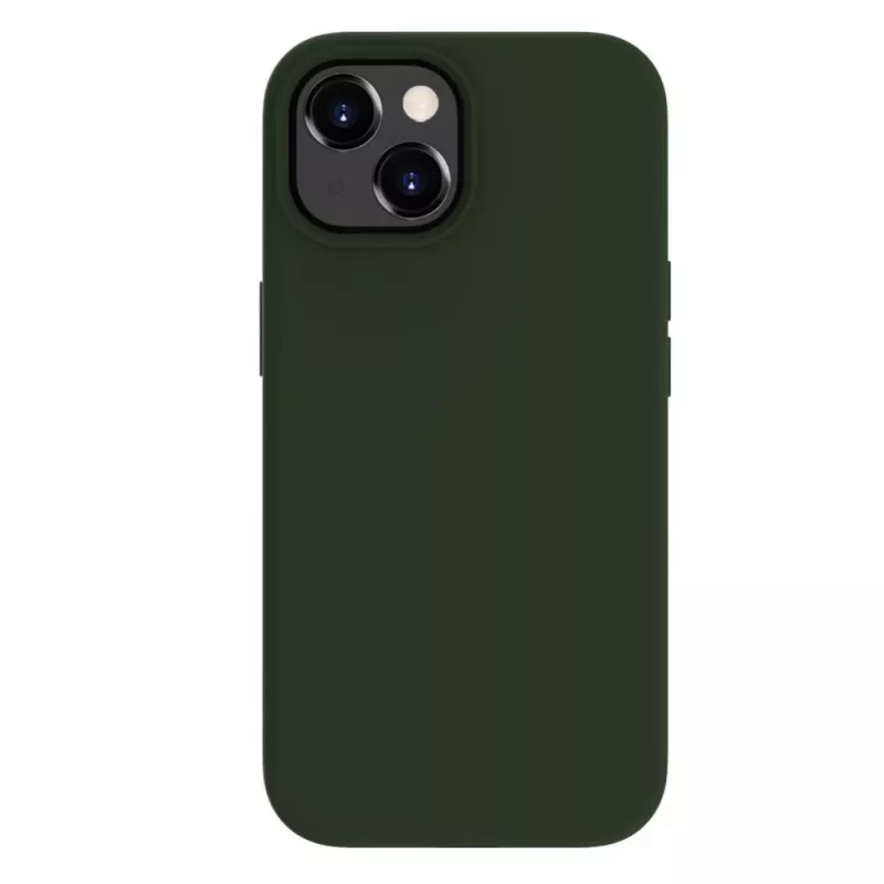 Evelatus Custodia in silicone Premium MagSafe Soft Touch per Apple iPhone 15 oliva scuro