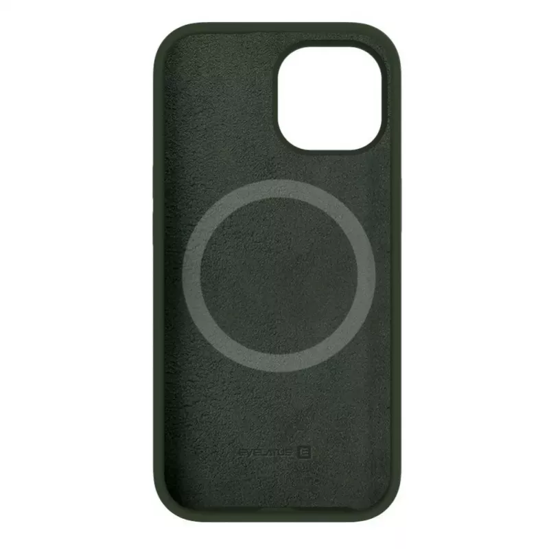 Evelatus Custodia in silicone Premium MagSafe Soft Touch per Apple iPhone 15 oliva scuro