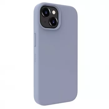 Evelatus Custodia in silicone Premium MagSafe Soft Touch per Apple iPhone 15 grigio lavanda