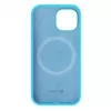 Evelatus Custodia in silicone Premium MagSafe Soft Touch per Apple iPhone 15 blu ciano