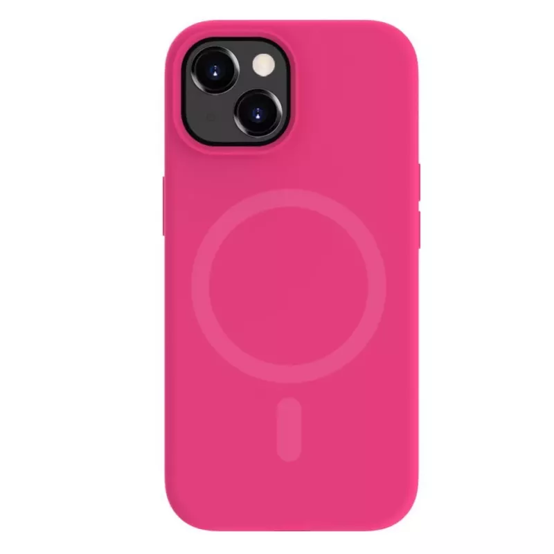 Evelatus Custodia in silicone Premium MagSafe Soft Touch per Apple iPhone 15 rosa
