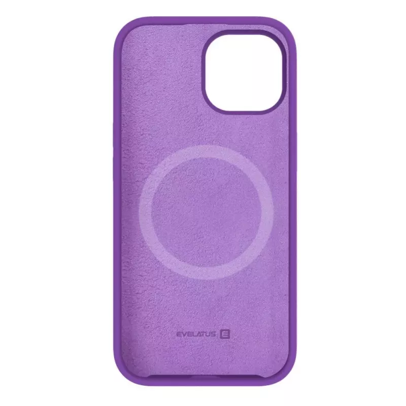 Evelatus Custodia in silicone Premium MagSafe Soft Touch per Apple iPhone 15 Plus viola scuro