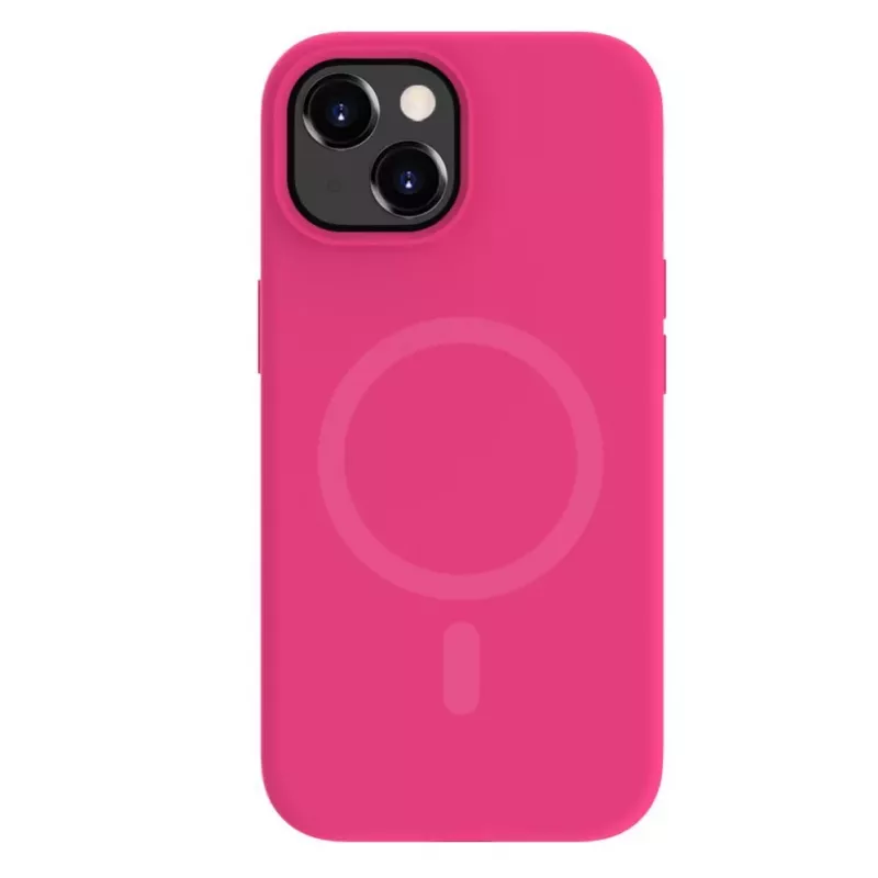 Evelatus Custodia in silicone Premium MagSafe Soft Touch per Apple iPhone 15 Plus rosa