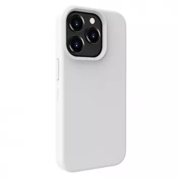 Evelatus Custodia in silicone Premium MagSafe Soft Touch per Apple iPhone 15 Pro bianca