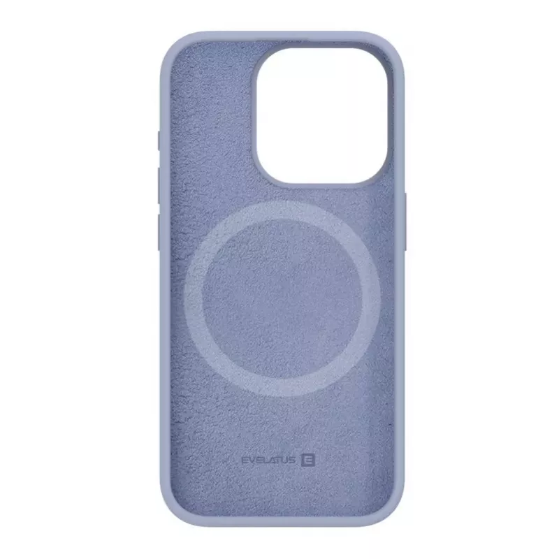 Evelatus Custodia in silicone Premium MagSafe Soft Touch per Apple iPhone 15 Pro grigio lavanda