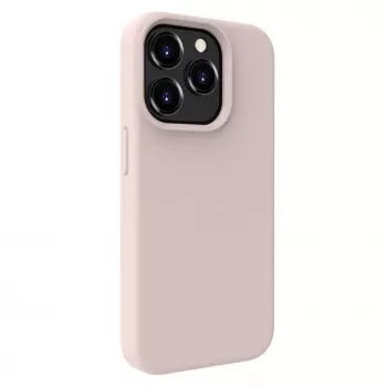 Evelatus Custodia in silicone Premium MagSafe Soft Touch per Apple iPhone 15 Pro rosa sabbia