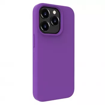 Evelatus Custodia in silicone Soft Touch Premium MagSafe per Apple iPhone 15 Pro Max viola profondo