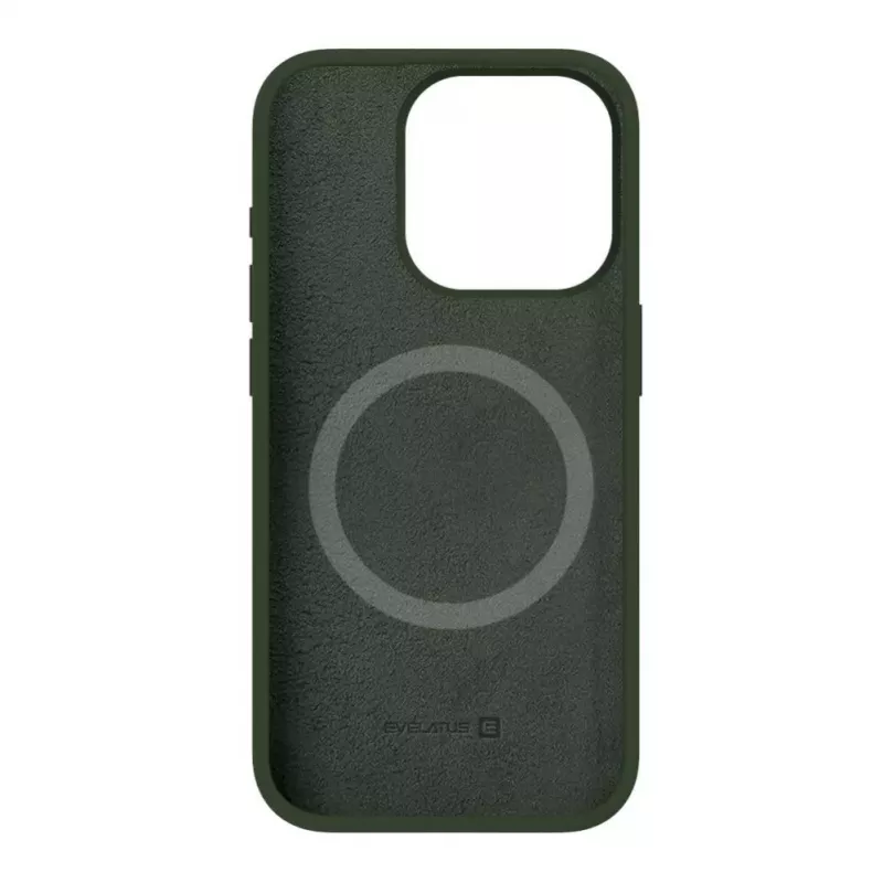 Evelatus Custodia in silicone Soft Touch Premium MagSafe per Apple iPhone 15 Pro Max verde oliva scuro