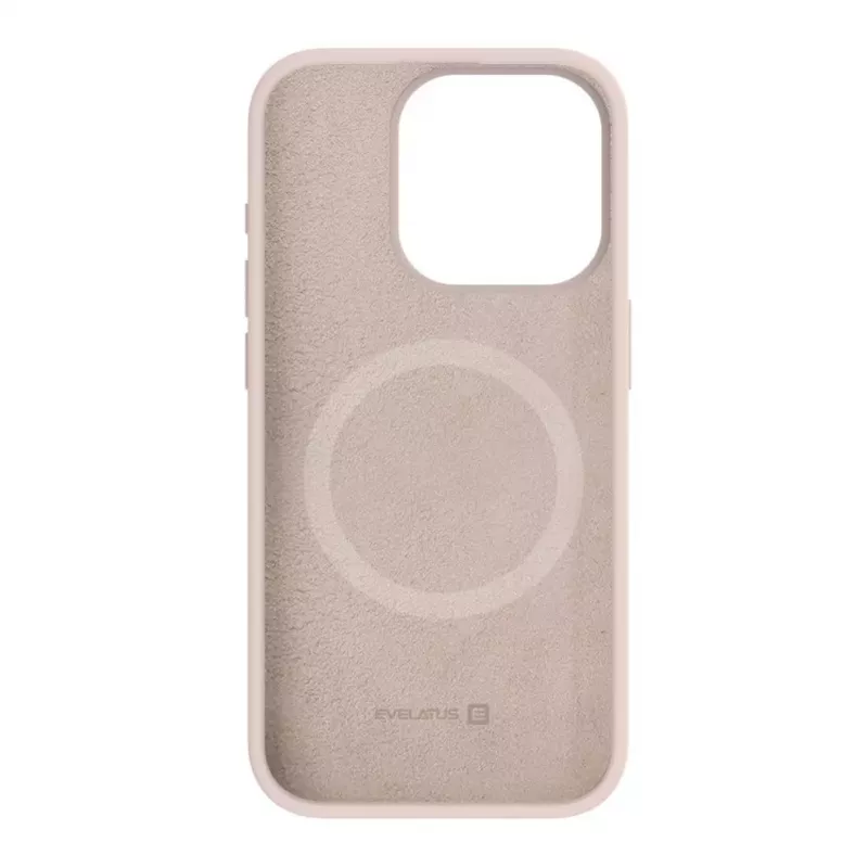 Evelatus Custodia in silicone Soft Touch Premium MagSafe per Apple iPhone 15 Pro Max rosa sabbia