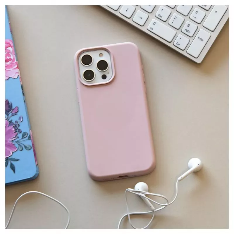 Evelatus Custodia in silicone Soft Touch Premium MagSafe per Apple iPhone 15 Pro Max rosa sabbia